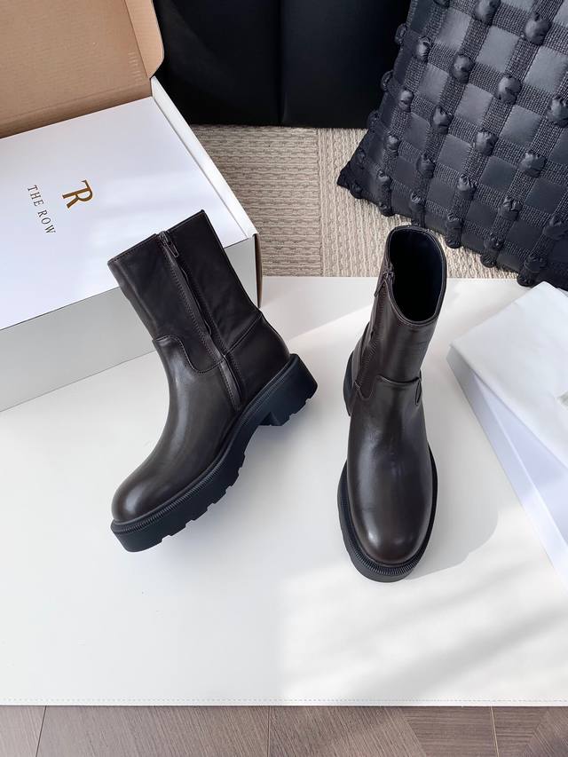 Factory Direct The Row's Latest Simple Vintage Ankle Boots High-Quality Import