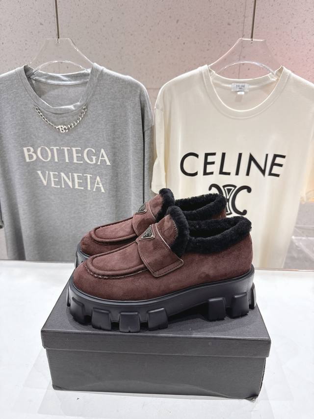 New Thick-Soled Wool Loafers Top quality, classic and versatile, suitable for al