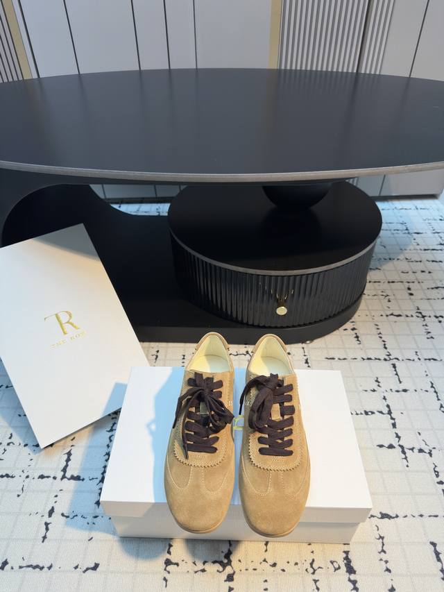 The Row Spring/Summer 2026 New Minimalist Color-Blocked Lace-Up Casual Shoes - A