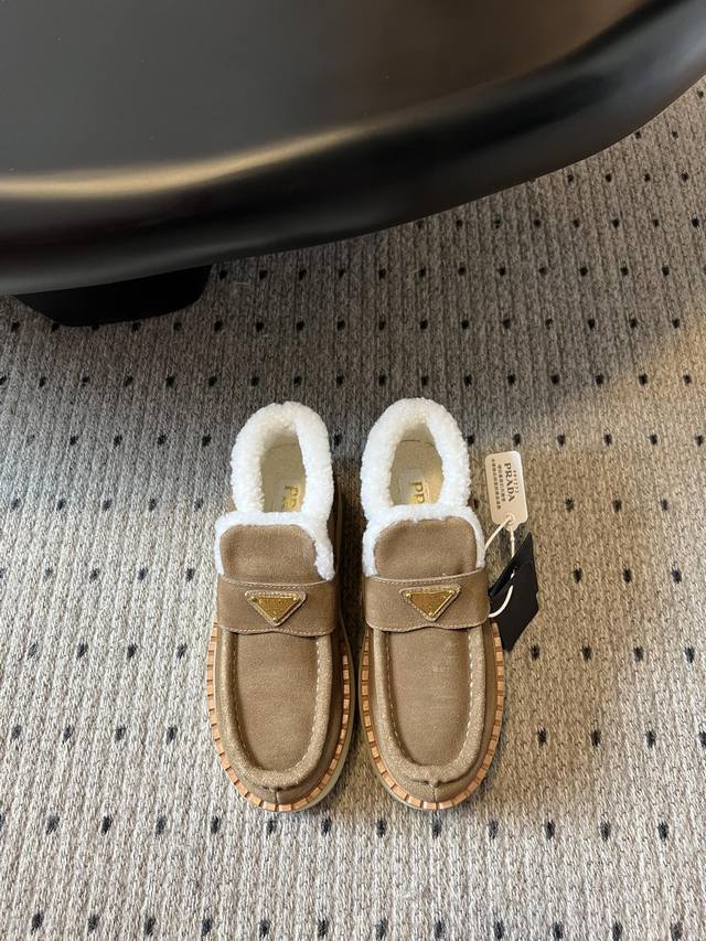 Retail-grade Prad*A 25Fw Prad Thick-Soled Casual Wool Deep-Mouth Ankle Boots Thi