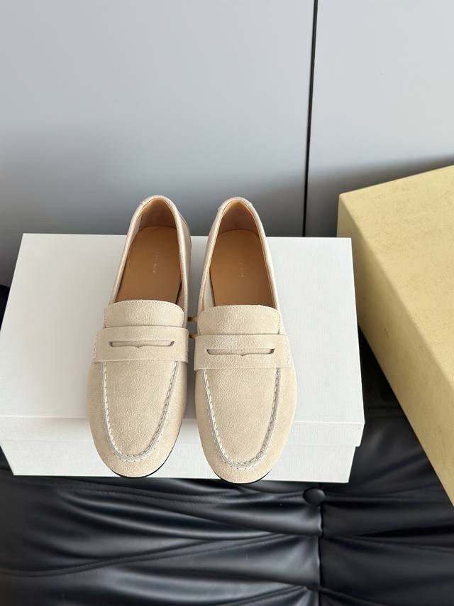 The Row 25 New Suede Loafers, Minimalist Flat Shoes When it comes to minimalist
