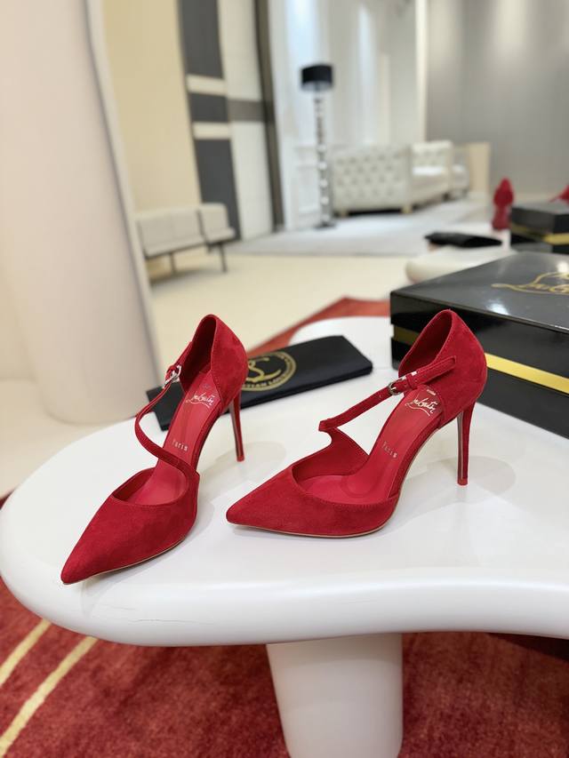 Side-strap Shoes W. Maison Christian Louboutin. This shoe features a 100mm stil