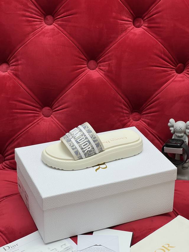 Exclusive Real Shot Top-Tier Dior High-Version Slippers 2025Ss New Classic Style