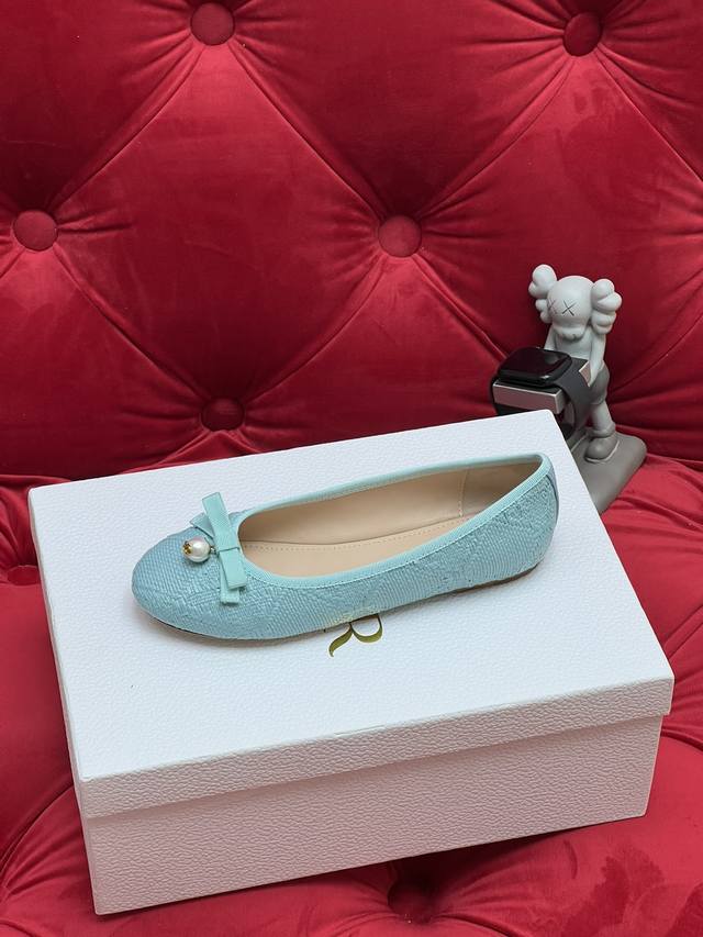 Exclusive Real Shot Top Version# Dior 24SS Spring/Summer New Pearl Single Shoes.