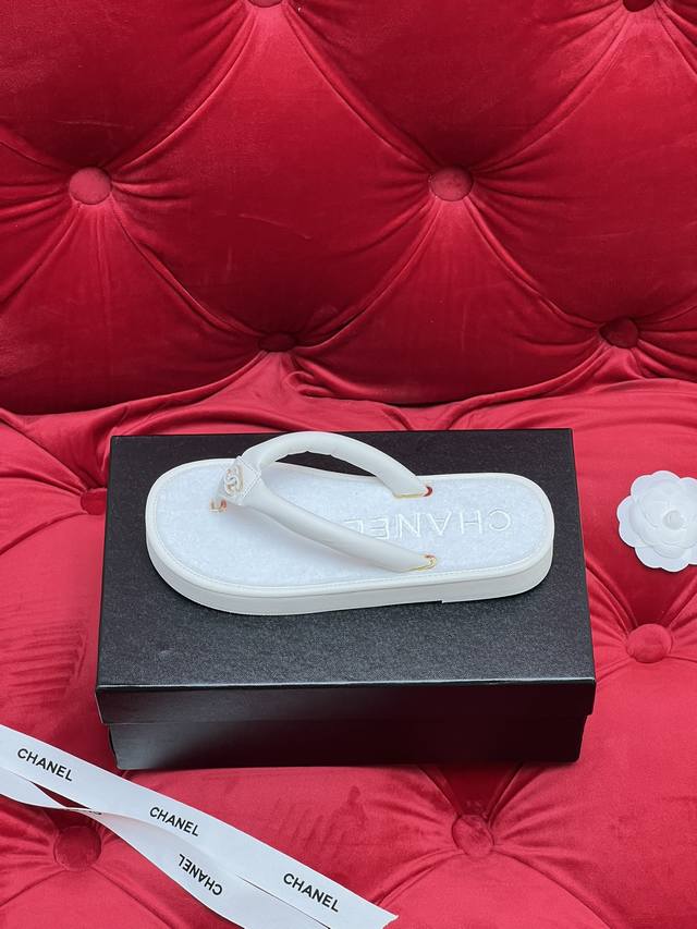 Exclusive Real Shot High-Version Chanel*Ss24Ssnew Arrival Chanel-style flip-flop