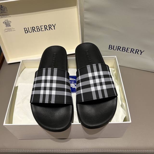 Burberry Slip-on Sandals, New Summer Classic Check Slip-on Sandals, Vintage Retr