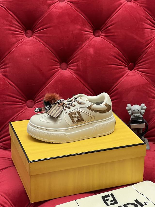 Exclusive Real Shot Top Version 26Ssfendi Match Platform Sneakers: Leaping Over