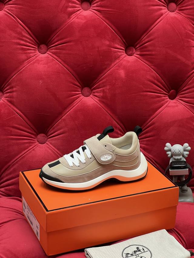 Exclusive Real Shot Top Version Hermes 26Ss Autumn/Winter Velcro Thick-Soled Cas