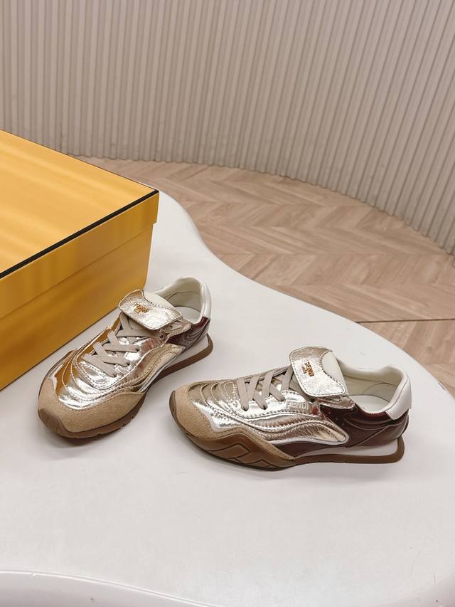 Women's/Men's +10 Couple Style Fendi Latest Retro Cornetto Shoes German Trainin