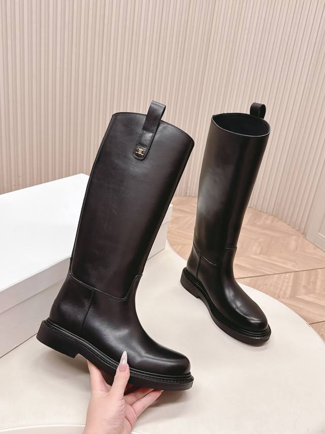 Celine 25 Winter New Arrival Triumph High-Top Riding Boots Super stylish and bea
