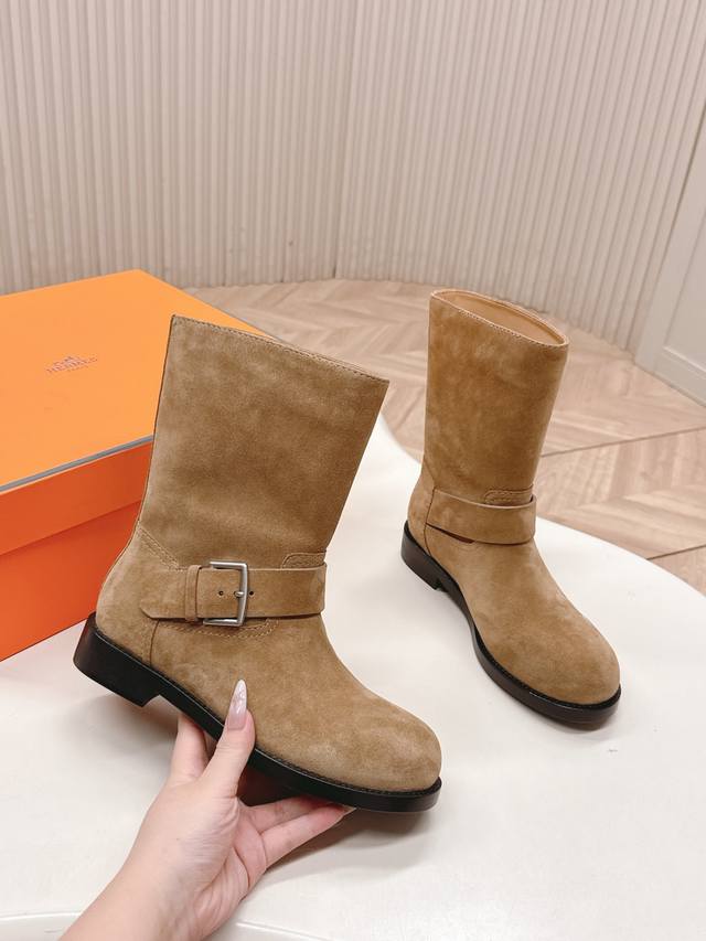 Top-tier Hermes 2025 Fall/Winter Boots, New Martin Boots, Ankle Boots Classic, s