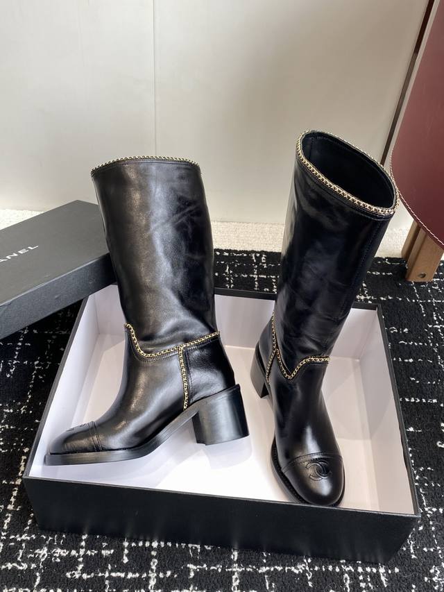 Retail-grade Chanel 25Ss Fall/Winter New Round Toe Zipper Mid-Length Boots These