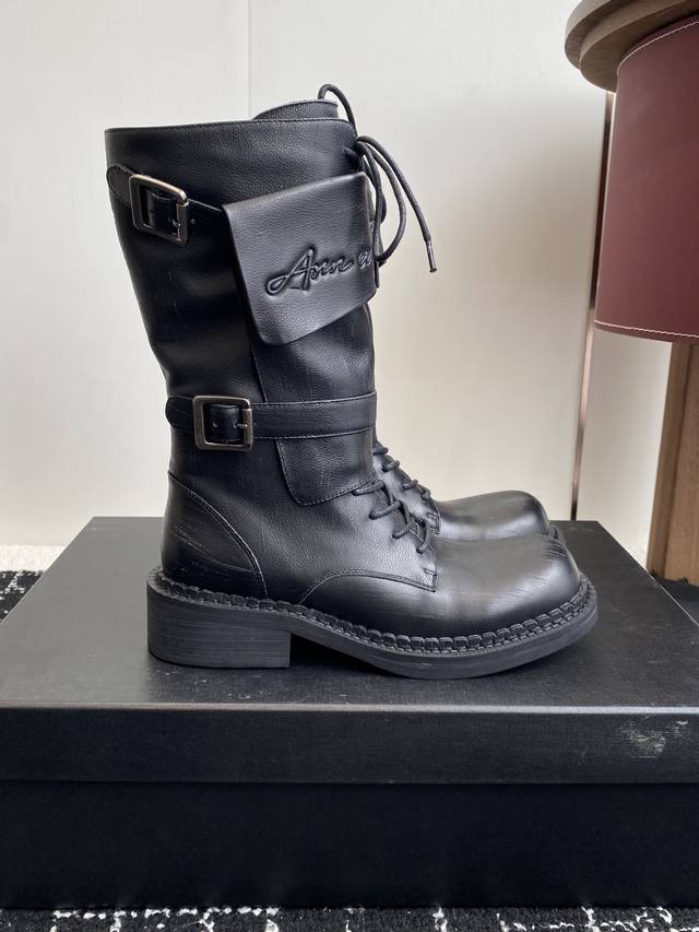 High-end ankle boots, 590 RMB, Ann Andelman 25 niche leather buckle retro high