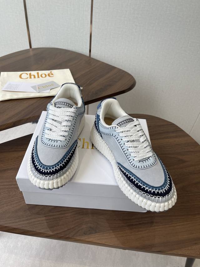 Chloe 25Ss Spring/Summer New Thick-Soled White Sneakers Casual Shoes Original so