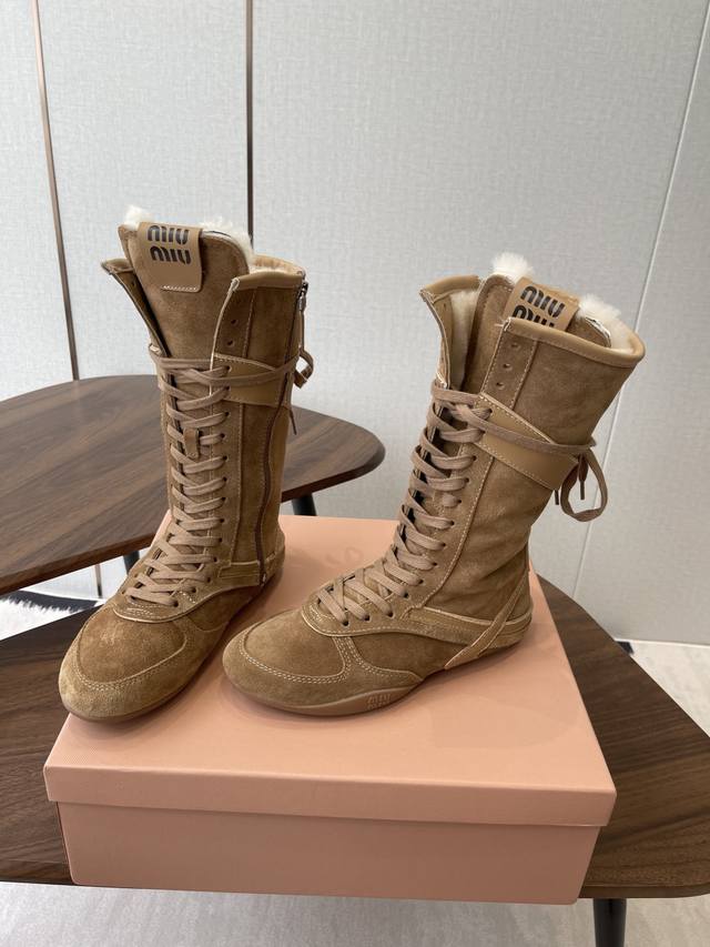 Miu Miu 25Ss Spring/Summer New Arrivals Miu Miu German Training Boxing Boots Sho