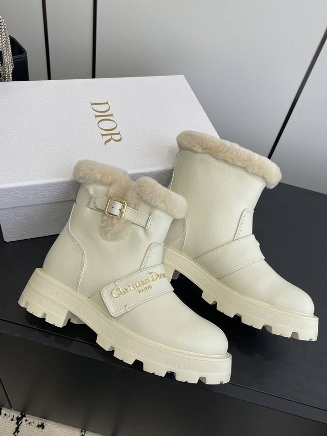 Dior Fall/Winter New Arrival Slip-on Fashionable Wool Ankle Boots, Martin Boots,