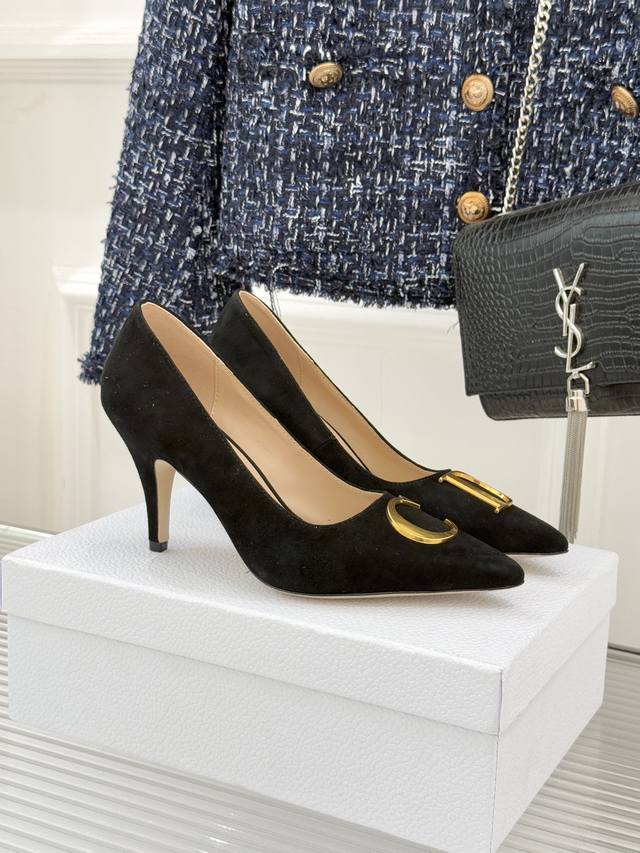 Factory Price Dior 25Wf New Cd Metal Buckle Pointed Toe High Heels These shoes r