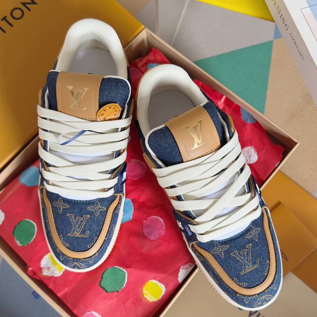 Top-tier version: Couple's style Lv Trainer Louis Vuitton casual sneakers/skate