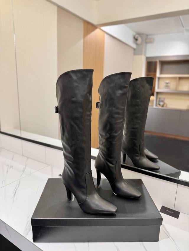 Factory Price (pp): Saint Laurent YSL High-Heeled Knee-High Boots. Classic autu