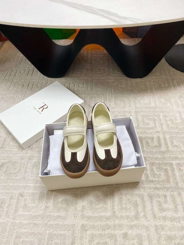 Factory direct The Row 2025 Autumn/Winter New Simple One-Strap Velcro Round Toe