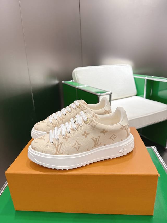 Top-tier version K007 Louis Vuitton Time Out Casual Sneakers (White) This Time O