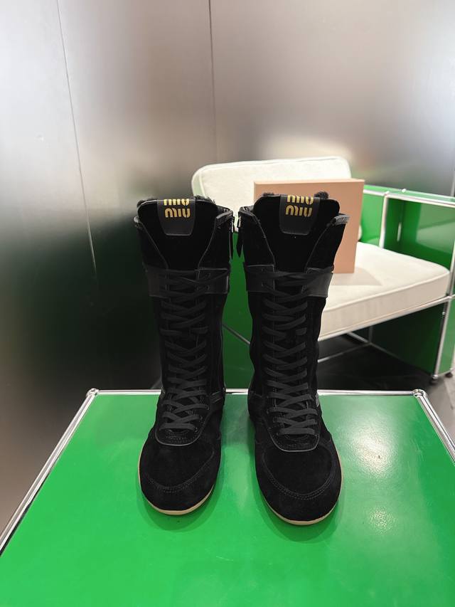 High-top K018 Miu Miu New Style Miu Miu German Training Casual Boots Show craft
