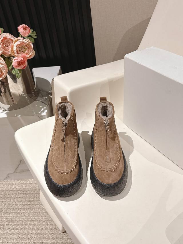 Top Quality The Row Classic Platform Zipper Ankle Boots The Row zipper ankle boo