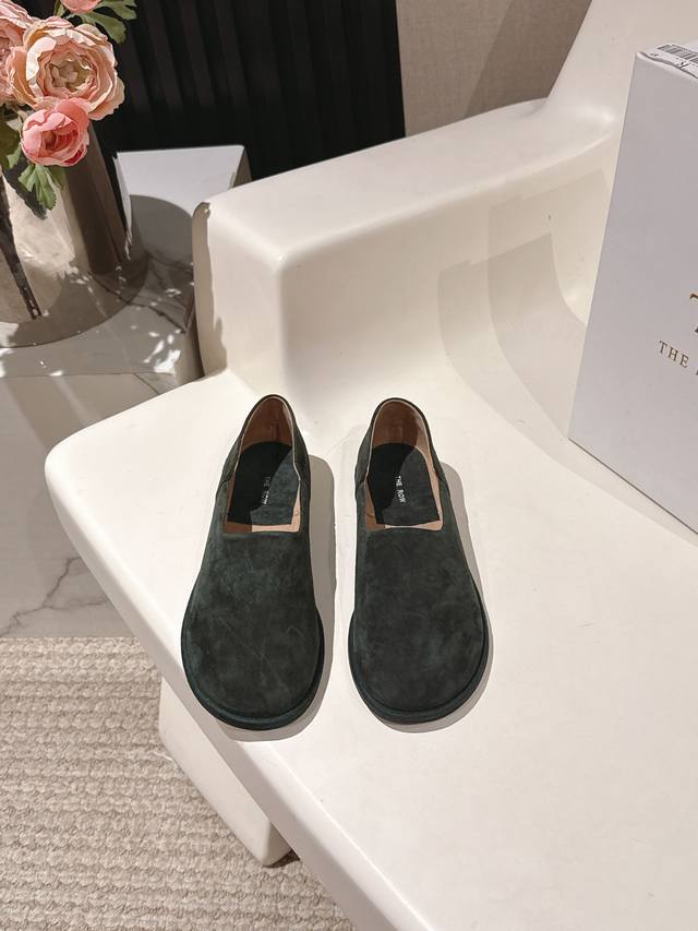 Factory Price p The Row 25Ss Spring/Summer New Minimalist Loafers Suede Single