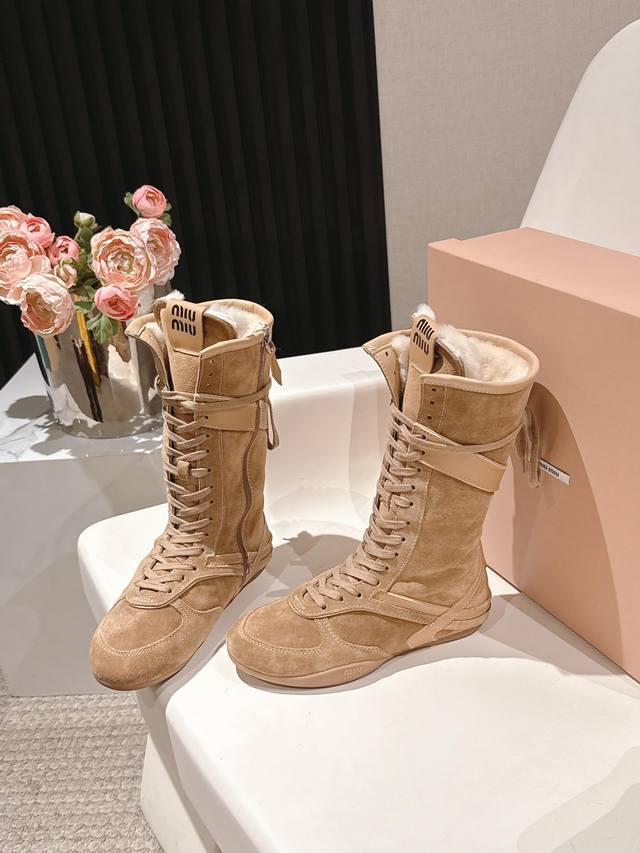 Factory Price p Miu Miu 25 Autumn/Winter New Snow Boots/Knight Boots Style, Ult