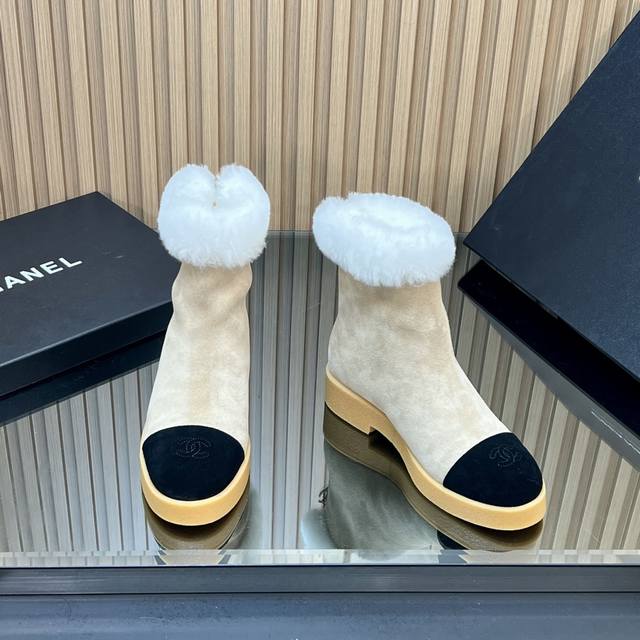 Factory direct price Chanel 25K Autumn/Winter Furry Snow Boots Thick Sole Super