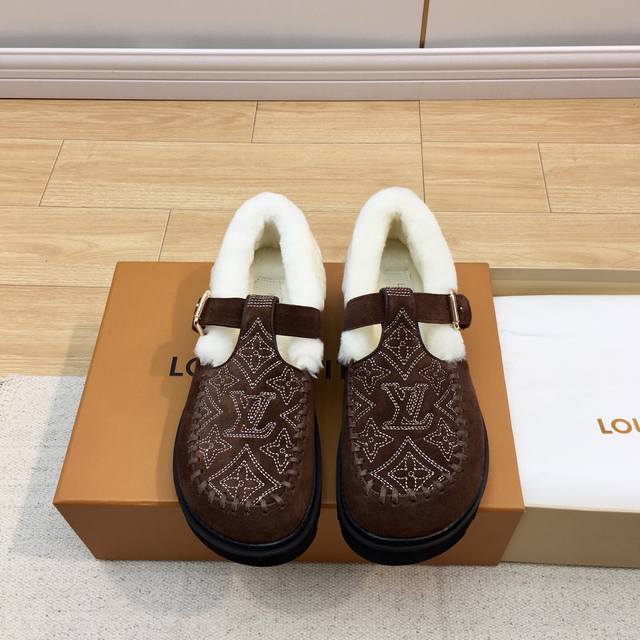 Louis Vuitton Wool Platform Mary Jane Shoes New Autumn/Winter Style! Super warm