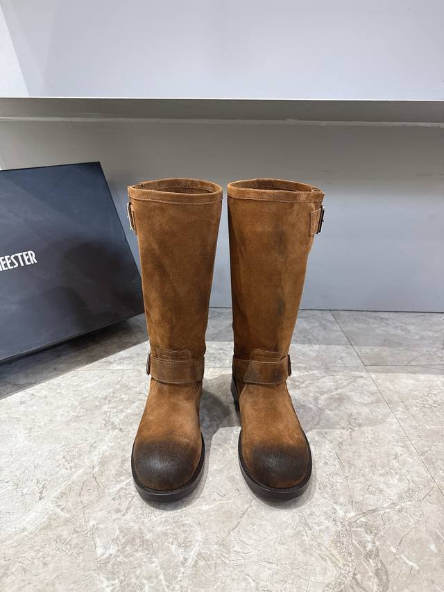 Ann Demeuemees***Ann High Boots Matte leather with a dark vibe; lace-up design a