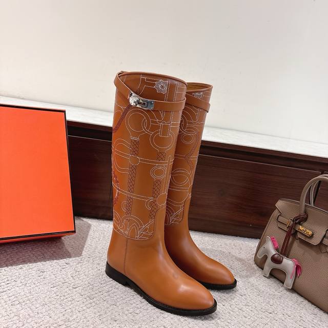 Electrically embroidered version, factory price p Hermes Jumping Boots series, s