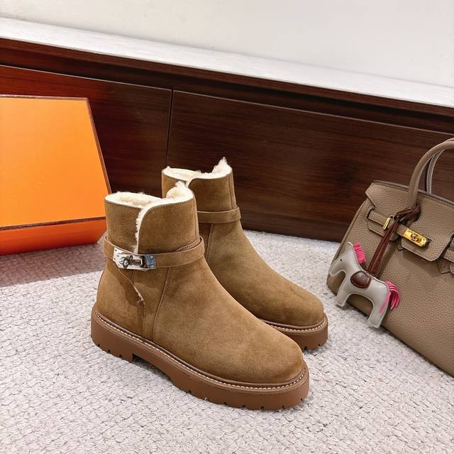 Factory price p Hermes Jeff Ankle Boots, stylish, versatile, classic, and super