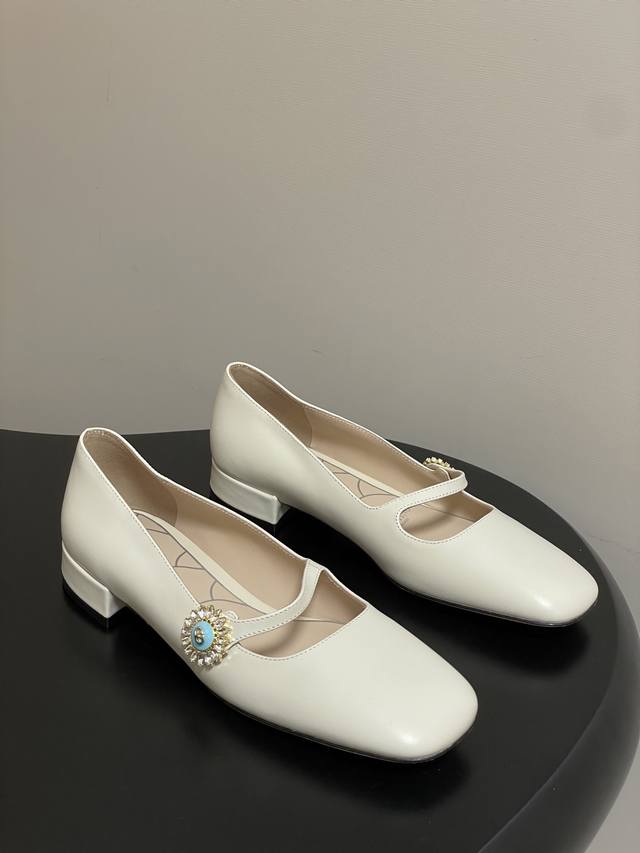 Top Quality Valentino Preshoes Crystal Rhinestone Buckle Mary Jane Flat Ballet F