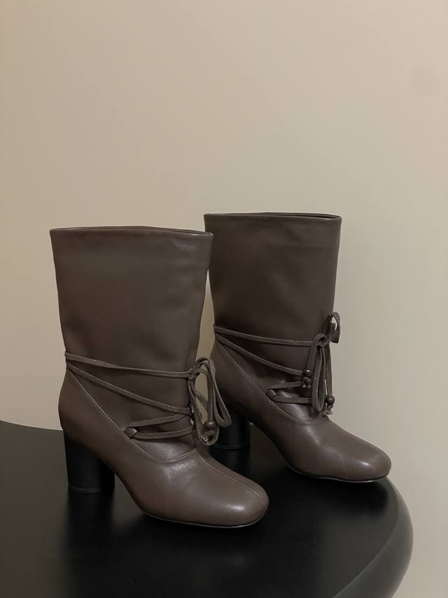 Niche brand Unfolio 25Aw Autumn/Winter New Style Strappy Chunky Heel Ankle Boot