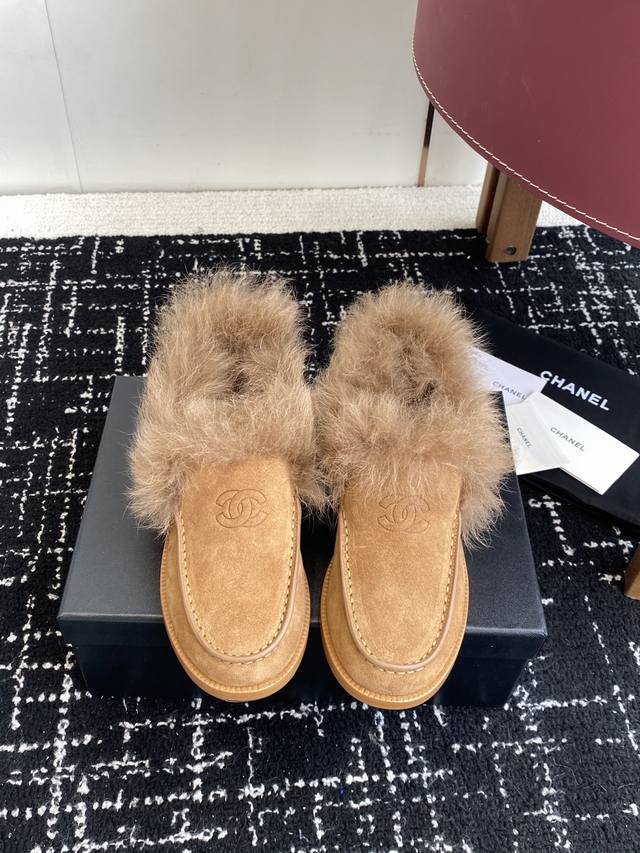 Official website packaging (retailer quality) Chanel 25Ss New Mink Fur Loafers,