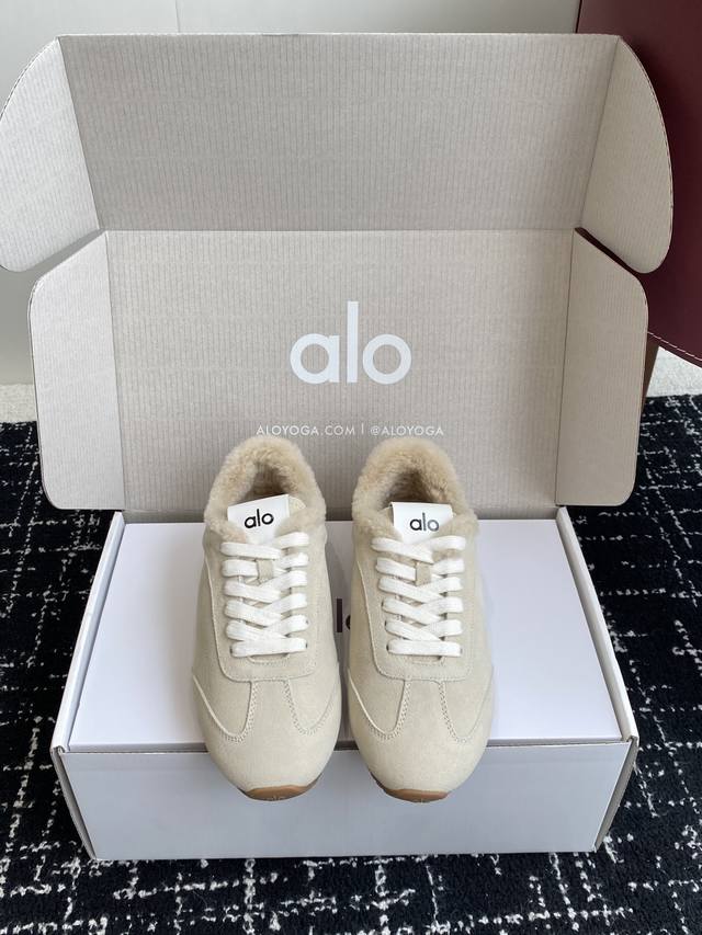 Retailer-grade Alo 2025 Spring/Summer Thick-Soled Comfortable Wool Couple Casual
