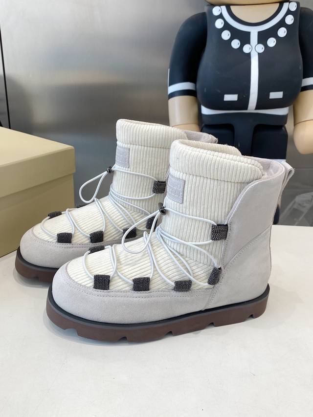 Factory Direct Shearling Boots Brunello Cucinelli 25Ss Winter New Style Snow Bo