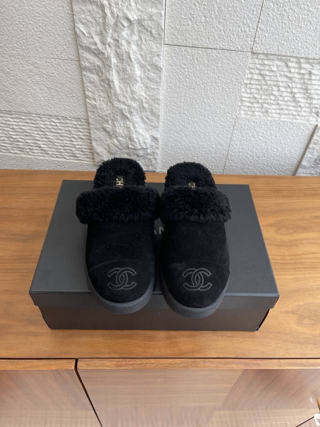 Top Version: Half-Slipper Boots Chanel 25K Autumn/Winter New Round Toe Embroider