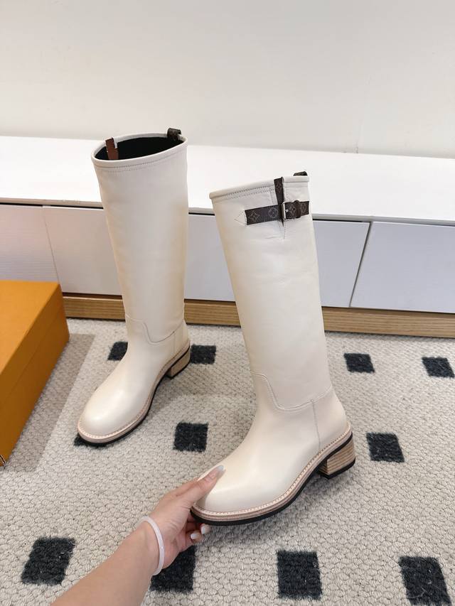 Louis Vuitton Lv 25 Biker Autumn/Winter New High-Top Boots Chunky Heel Slip-on S