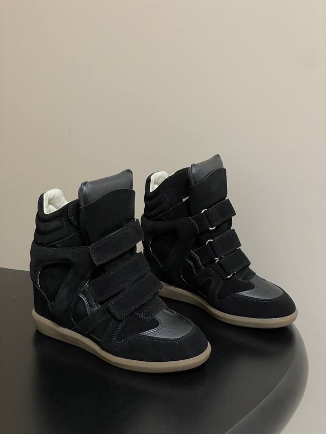 Isabel Marant Autumn/Winter New Velcro Casual High-Top Shoes Thick-Soled Ankle B
