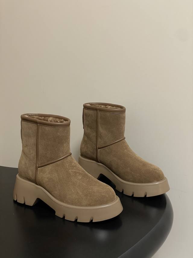 Top Quality Autumn/Winter New Rossi Gr Thick-Soled Suede Wool Ankle Boots with