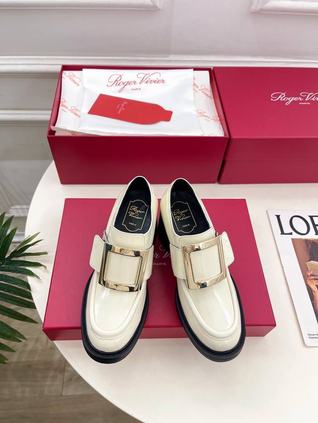R 25 2025 Autumn/Winter New Arrival: Viv Rangers Square Buckle Loafers~ Rv Origi