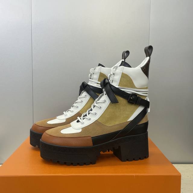 Factory direct price Louis Vuitton* 2025 Autumn/Winter New Bow Lace-up Motorcyc