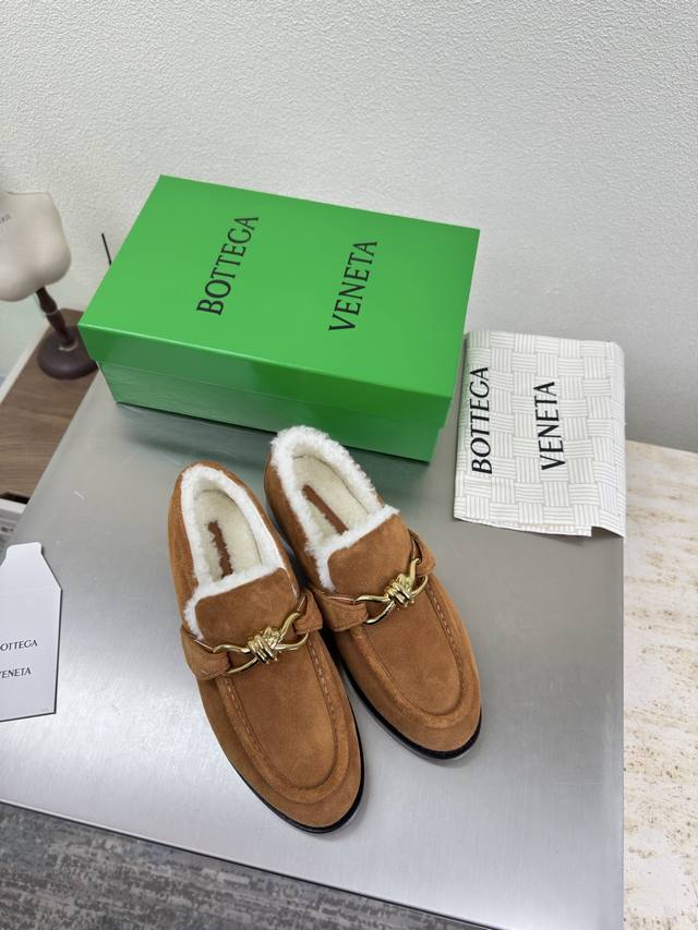 Lambswool Lined Shoes with Gilded Metal Buckles Bottega Venet* Women's Astaire