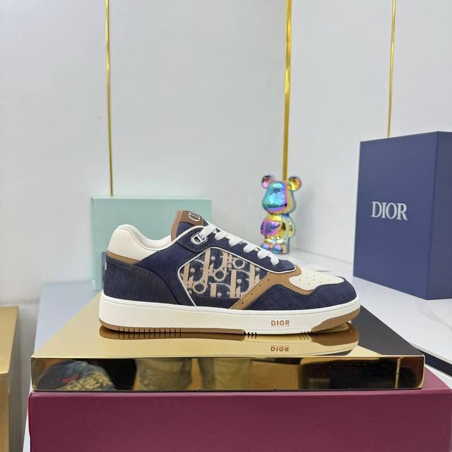 Men's Low-Top# Dior Jacquard Embroidery Collection Top-Tier Version High-and-Low