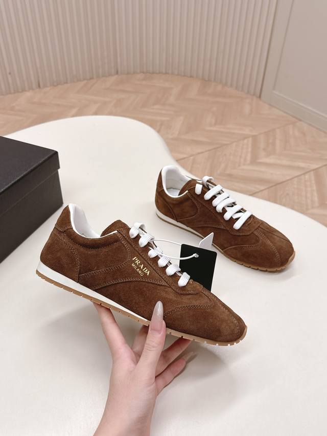 Prada 25Ss New Cortez Sneakers, German Training Sneakers Made with premium sued