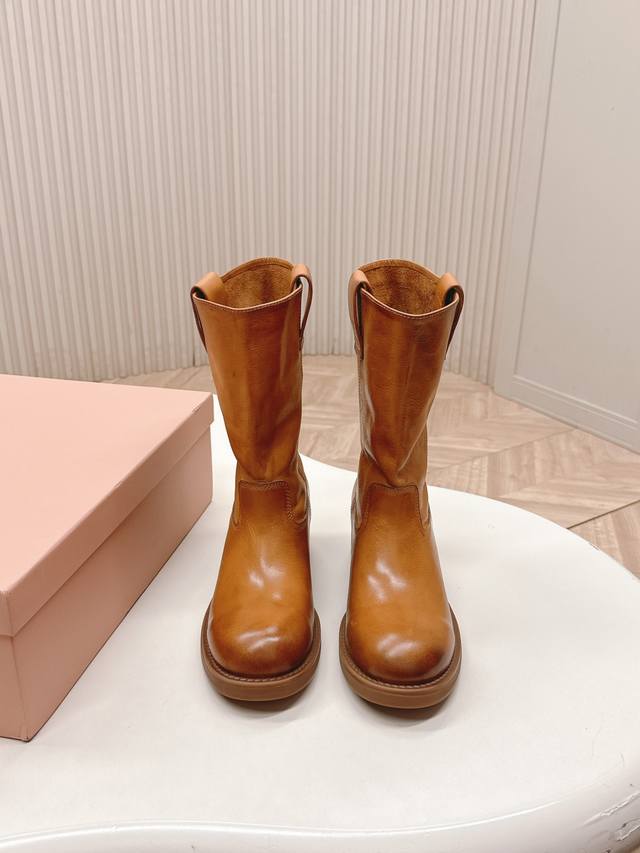 Selling Miu Miu 2026 Spring/Summer runway slouch boots. These slip-on ankle boo
