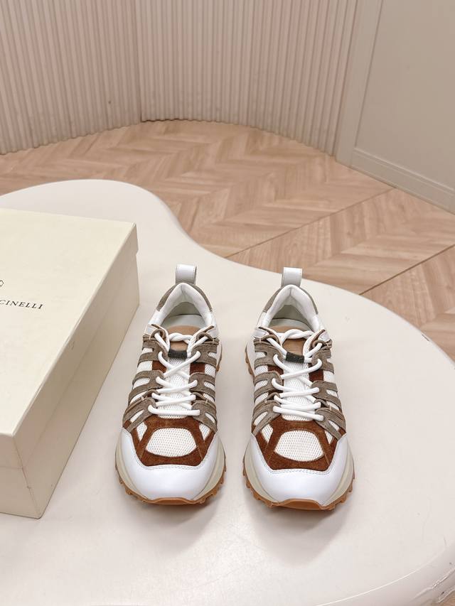 Selling Brunello Cucinelli's latest 25 retro couple casual sneakers! Brunello C